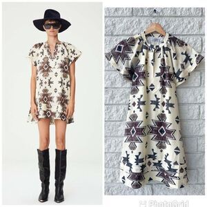 NWT Maria Cher Formosa Short Butterfly Sleeves Carol Short Dress Mix 1 Size XS